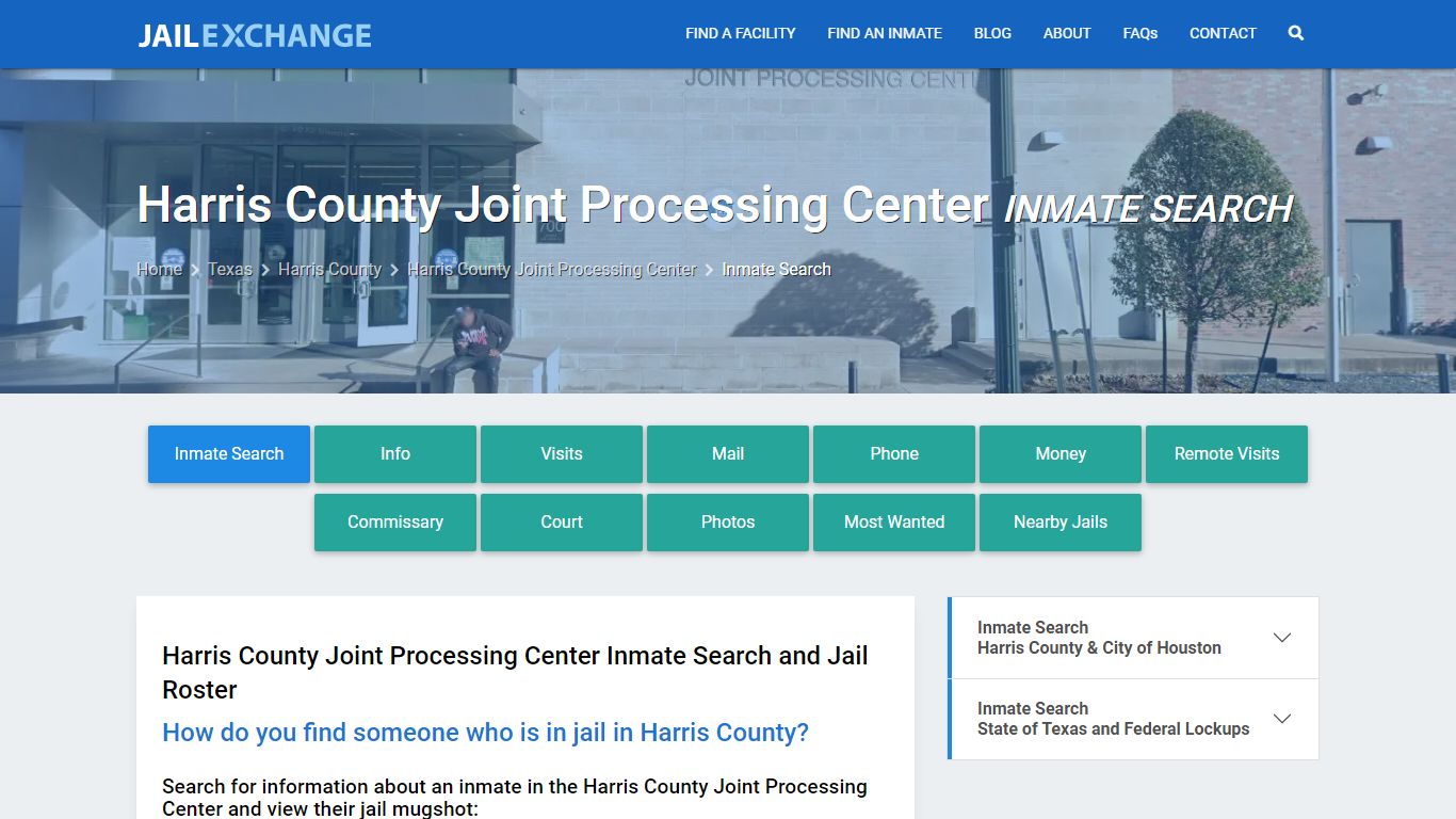 Harris County Joint Processing Center Inmate Search - Jail Exchange